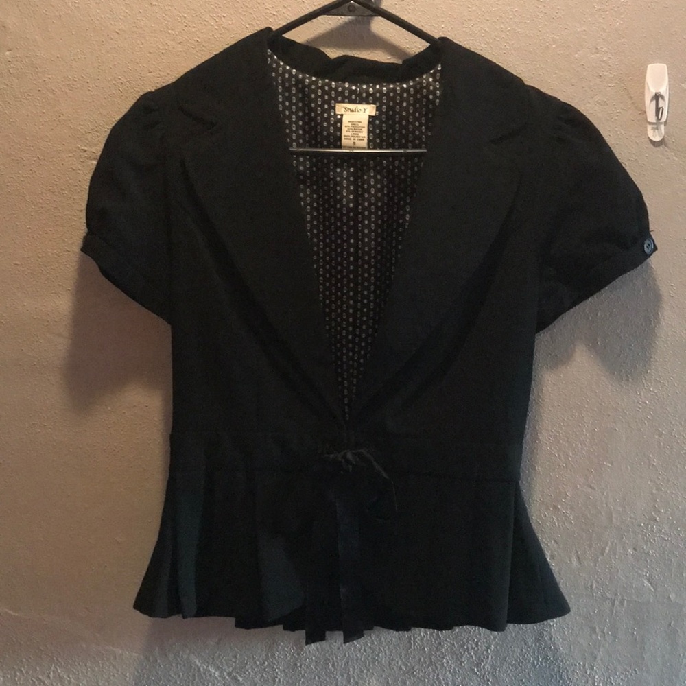 Black Short Sleeve Blazer